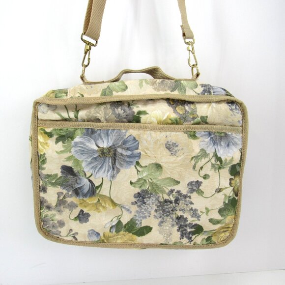 Allary Craft & Sew Blue Flower Print Storage Carryall Case Bag New with Tag - Picture 5 of 11